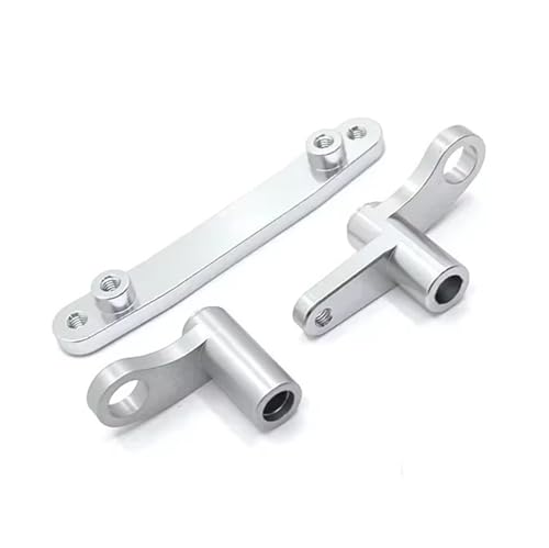 QOAKSDY RC Teile Kompatibel Mit SCY 16101 16102 16103 1/16 RC Auto Upgrades Teile Zubehör Metall Stoßdämpfer Dämpfer Lenkung Montagehalterungen(Silver,Steering Assembly) von QOAKSDY