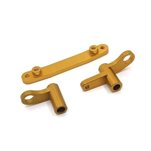 QOAKSDY RC Teile Kompatibel Mit SCY 16101 16102 16103 1/16 RC Auto Upgrades Teile Zubehör Metall Stoßdämpfer Dämpfer Lenkung Montagehalterungen(Yellow,Steering Assembly) von QOAKSDY
