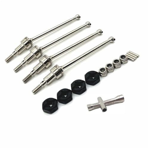 QOAKSDY RC Teile Kompatibel Mit SCY 16101 16102 16103 16104 16106 16201 Für JJRC C8805 Metall-Antriebswellenkupplungsteile 1/16 Ferngesteuerte Autos(Black) von QOAKSDY