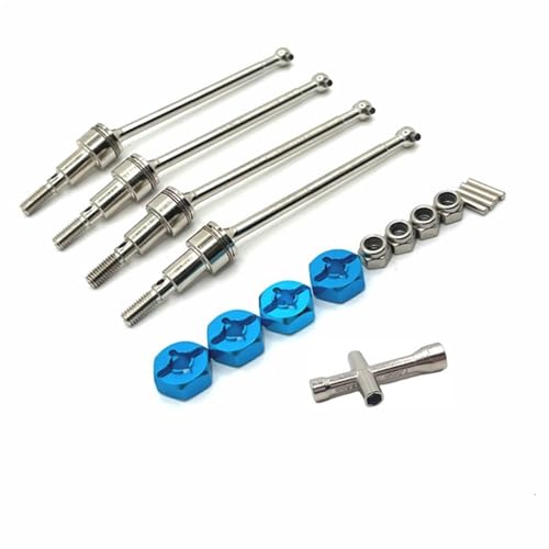QOAKSDY RC Teile Kompatibel Mit SCY 16101 16102 16103 16104 16106 16201 Für JJRC C8805 Metall-Antriebswellenkupplungsteile 1/16 Ferngesteuerte Autos(Blue) von QOAKSDY