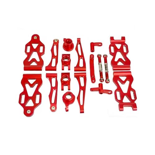QOAKSDY RC Teile Kompatibel Mit SCY 16101 16102Pro 16103 RC-Auto-Upgrade-Teile-Zubehör Aluminiumlegierungs-Aufhängungsarm-Rad Für Sitz-Lenkschalen-Set(Red) von QOAKSDY