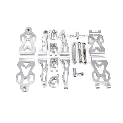 QOAKSDY RC Teile Kompatibel Mit SCY 16101 16102Pro 16103 RC-Auto-Upgrade-Teile-Zubehör Aluminiumlegierungs-Aufhängungsarm-Rad Für Sitz-Lenkschalen-Set(Silver) von QOAKSDY