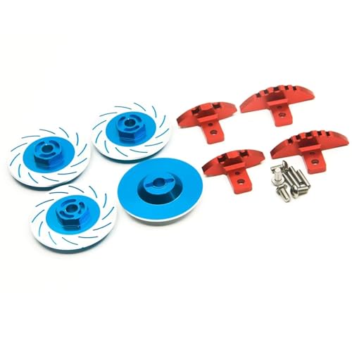 QOAKSDY RC Teile Kompatibel Mit Sakura D4 D3 Simulate Brake 1/10 RC Crawler Für Racer Car Upgrade-Teile Bremsscheiben-Antriebsnaben-Kit Aus Aluminiumlegierung(Blue) von QOAKSDY