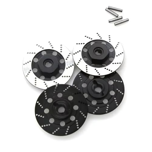 QOAKSDY RC Teile Kompatibel Mit Sakura D4 Für On-Road-Rennwagen 1/10 RC-Autoteile 4-teiliger Metallbremsscheiben-Felgenkasten-Sechskantadapter 12 Mm(Black) von QOAKSDY