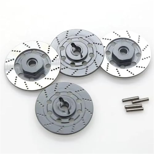 QOAKSDY RC Teile Kompatibel Mit Sakura D4 Für On-Road-Rennwagen 1/10 RC-Autoteile 4-teiliger Metallbremsscheiben-Felgenkasten-Sechskantadapter 12 Mm(Gray) von QOAKSDY
