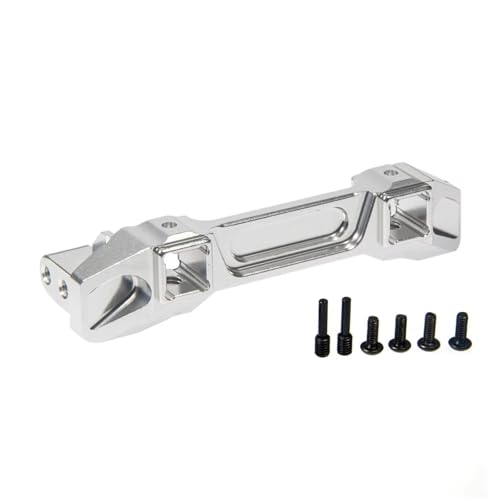 QOAKSDY RC Teile Kompatibel Mit TRX-4 1/10 RC Crawler Truck Teil. Vordere Und Hintere Stoßstange, Servohalterungen, Stoßstangenschutzhalterungen Aus Aluminiumlegierung(Silver,Front) von QOAKSDY