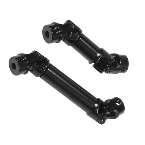 QOAKSDY RC Teile Kompatibel Mit TRX4M-Tuning-Teilezubehör, 2 Stück Stahl-Innenkeil-Antriebswelle, Mittelantriebswelle, 1/18 RC-Auto-Crawler(Black) von QOAKSDY
