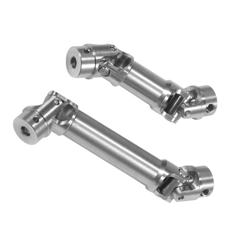 QOAKSDY RC Teile Kompatibel Mit TRX4M-Tuning-Teilezubehör, 2 Stück Stahl-Innenkeil-Antriebswelle, Mittelantriebswelle, 1/18 RC-Auto-Crawler(Silver) von QOAKSDY