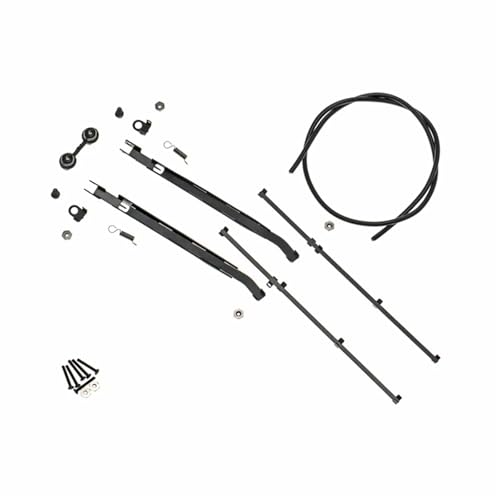 QOAKSDY RC Teile Kompatibel Mit Traction Für KM Für Tank 300 1/8 RC Auto Für Modell Metall 3D Beweglicher Wischer Upgrade Teile Zubehör Kit(Black) von QOAKSDY