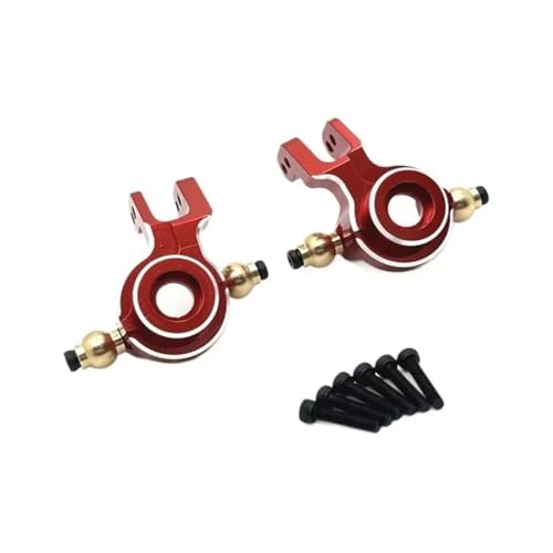 QOAKSDY RC Teile Kompatibel Mit UD UD1201 UD1202 UD-12PRO RC Modell Crawler Car Truck Für Buggy Accessoires Metall Upgrade Teile Frontlenker Lenkbecher(Red) von QOAKSDY