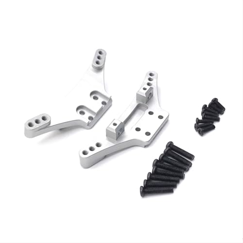 QOAKSDY RC Teile Kompatibel Mit WLtoys 104009 12401 12402 12403 12404 12409 RC-Autoteile Metall-Upgrade-Modifikation Vordere Und Hintere Stoßdämpferhalterung(Silver) von QOAKSDY
