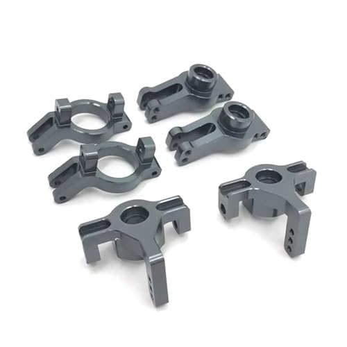QOAKSDY RC Teile Kompatibel Mit WLtoys 104009 12401 12402 12403 12404 12409 RC-Autoteile Metall-Upgrade Refit C-Block-Lenkschale Hinterschale 3-teiliges Set(Gray) von QOAKSDY