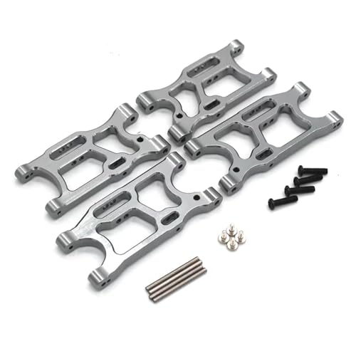 QOAKSDY RC Teile Kompatibel Mit WLtoys 124007 124008 124010 124017 124019 144001 144016 144018 Fernbedienung Auto Metall Vorne Und Hinten Für Schwingarmteile(Gray) von QOAKSDY