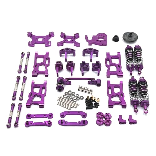 QOAKSDY RC Teile Kompatibel Mit WLtoys 124007 124017 124019 144001 144002 144010 Für RIaarIo XDKJ-001 XDKJ-006 AM-X12 1/14 1/12 RC Auto Metall Upgrade Teile(Purple) von QOAKSDY