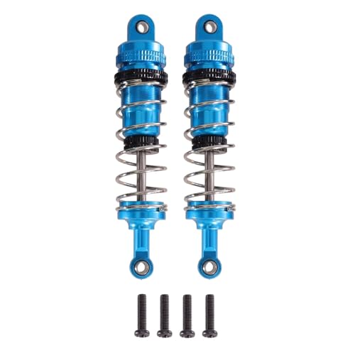 QOAKSDY RC Teile Kompatibel Mit WLtoys 144001 144002 144010 124019 124017 RC Car Metall-Upgrade-Teile 2-teiliger Öltyp-Stoßdämpfer, Verstellbar(Blue) von QOAKSDY