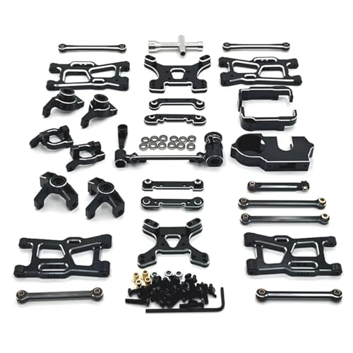 QOAKSDY RC Teile Kompatibel Mit WLtoys Für Corolla 1/14 1/12 RC Auto Teile Zubehör Metall Upgrade Mit Für Edge Kit Paket(Black) von QOAKSDY