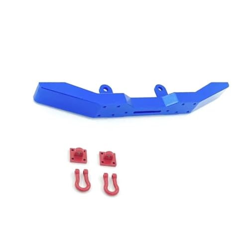 QOAKSDY RC Teile Kompatibel Mit WPL B-14 B-16 B-24 B-36 Q60 Q61 1/16 RC Military Truck 4WD 6WD Zubehör Metall Frontstoßstange Mit Abschlepphaken(Blue) von QOAKSDY