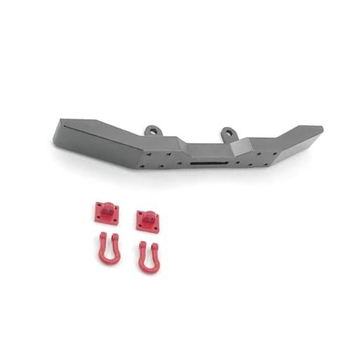 QOAKSDY RC Teile Kompatibel Mit WPL B-14 B-16 B-24 B-36 Q60 Q61 1/16 RC Military Truck 4WD 6WD Zubehör Metall Frontstoßstange Mit Abschlepphaken(Gray) von QOAKSDY