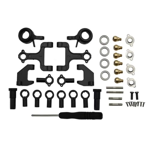 QOAKSDY RC Teile Kompatibel Mit WPL D12 D42 1/10 RC-Auto-Upgrade-Teile, Ersatzzubehör, Metall Oben Und Unten Für Den Lenkbechersatz Mit Schwinge von QOAKSDY