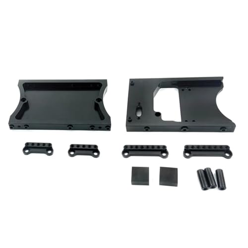 QOAKSDY RC Teile Kompatibel Mit WPL Für MN D90 D91 D96 D99 MN90 Für MN99S 1/12 1/16 RC Auto Metall Vorne Und Hinten Lenkservo Feste Montagehalterung Strahl(Black,Rear and Front) von QOAKSDY