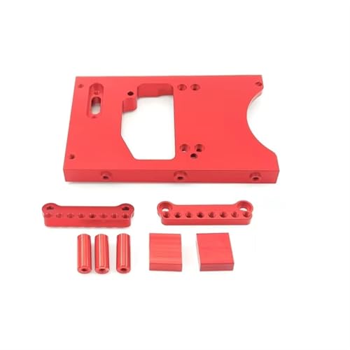 QOAKSDY RC Teile Kompatibel Mit WPL Für MN D90 D91 D96 D99 MN90 Für MN99S 1/12 1/16 RC Auto Metall Vorne Und Hinten Lenkservo Feste Montagehalterung Strahl(Red,Front) von QOAKSDY