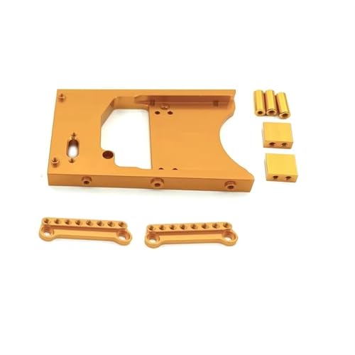QOAKSDY RC Teile Kompatibel Mit WPL Für MN D90 D91 D96 D99 MN90 Für MN99S 1/12 1/16 RC Auto Metall Vorne Und Hinten Lenkservo Feste Montagehalterung Strahl(Yellow,Front) von QOAKSDY