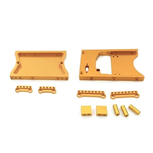 QOAKSDY RC Teile Kompatibel Mit WPL Für MN D90 D91 D96 D99 MN90 Für MN99S 1/12 1/16 RC Auto Metall Vorne Und Hinten Lenkservo Feste Montagehalterung Strahl(Yellow,Rear and Front) von QOAKSDY