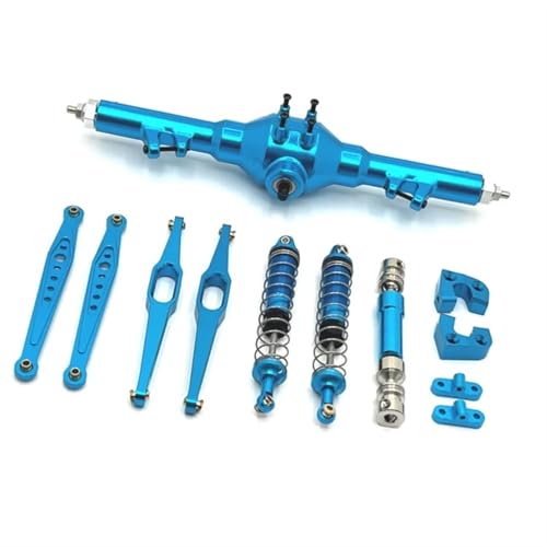 QOAKSDY RC Teile Kompatibel Mit Wltoys 124006 12423 12427 12428 12429 Metall Hinterachse Antriebswelle Stoßdämpfer Längslenker 1/12 RC Autoteile Kit(Blue) von QOAKSDY