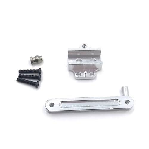 QOAKSDY RC Teile Kompatibel Mit Wltoys 12423 12427 12428 12429 Fernbedienung Auto Unterstützung Lenkung Verbindungsstück Upgrade Teile Zubehör(Silver) von QOAKSDY