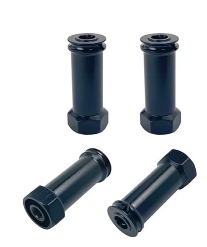 QOAKSDY RC Teile Kompatibel Mit Wltoys 12428 12423 12 Mm Aluminium-Rad-Sechskant-Nabenadapter, Lange 30 Mm Adapter-Verlängerungs-Kombinationskupplung, 1/12 RC-Autoteile(Black) von QOAKSDY