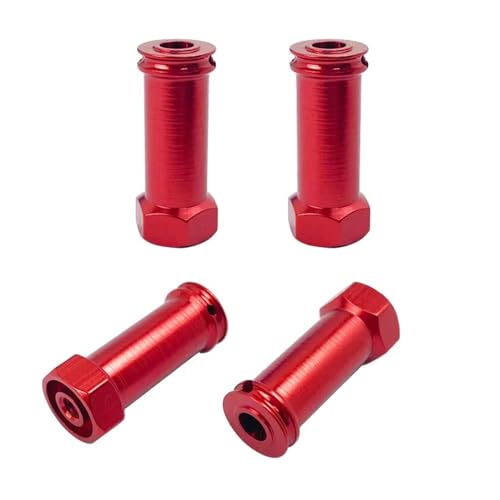 QOAKSDY RC Teile Kompatibel Mit Wltoys 12428 12423 12 Mm Aluminium-Rad-Sechskant-Nabenadapter, Lange 30 Mm Adapter-Verlängerungs-Kombinationskupplung, 1/12 RC-Autoteile(Red) von QOAKSDY