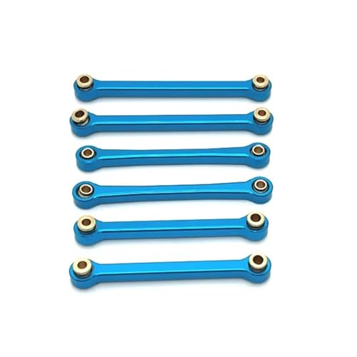 QOAKSDY RC Teile Kompatibel Mit Wltoys 144016 144018 Metalllenkgestänge Spurstangengestänge-Set 1/14 rc Cars Upgrade Teile Zubehör(Blue) von QOAKSDY