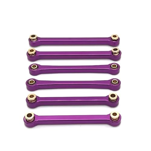 QOAKSDY RC Teile Kompatibel Mit Wltoys 144016 144018 Metalllenkgestänge Spurstangengestänge-Set 1/14 rc Cars Upgrade Teile Zubehör(Purple) von QOAKSDY