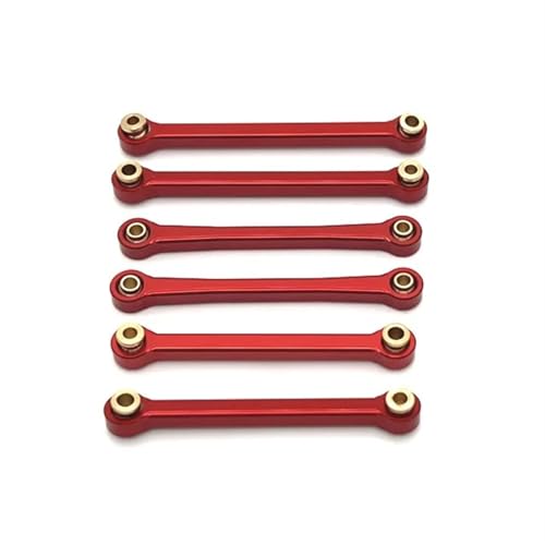 QOAKSDY RC Teile Kompatibel Mit Wltoys 144016 144018 Metalllenkgestänge Spurstangengestänge-Set 1/14 rc Cars Upgrade Teile Zubehör(Red) von QOAKSDY