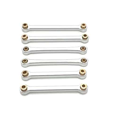 QOAKSDY RC Teile Kompatibel Mit Wltoys 144016 144018 Metalllenkgestänge Spurstangengestänge-Set 1/14 rc Cars Upgrade Teile Zubehör(Silver) von QOAKSDY