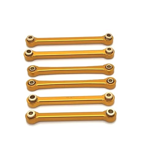 QOAKSDY RC Teile Kompatibel Mit Wltoys 144016 144018 Metalllenkgestänge Spurstangengestänge-Set 1/14 rc Cars Upgrade Teile Zubehör(Yellow) von QOAKSDY