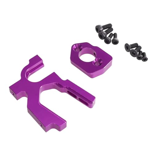 QOAKSDY RC Teile Kompatibel Mit Wltoys Für LC 124019 144001 144010 1/12 1/14 RC Auto Metall Upgrade Zubehör Einstellbarer Motor Für Sitz Fixiert(Purple) von QOAKSDY