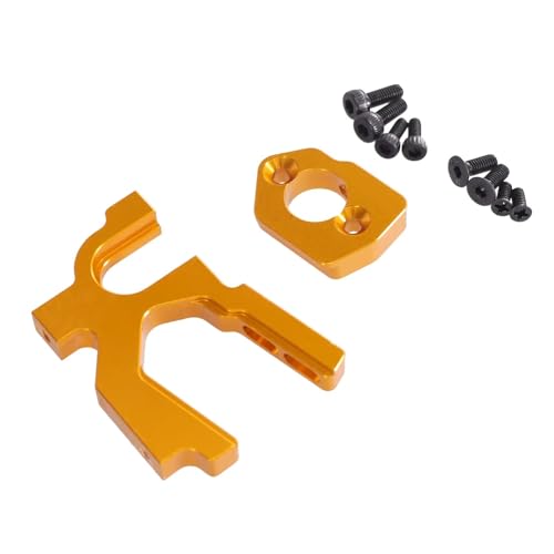 QOAKSDY RC Teile Kompatibel Mit Wltoys Für LC 124019 144001 144010 1/12 1/14 RC Auto Metall Upgrade Zubehör Einstellbarer Motor Für Sitz Fixiert(Yellow) von QOAKSDY