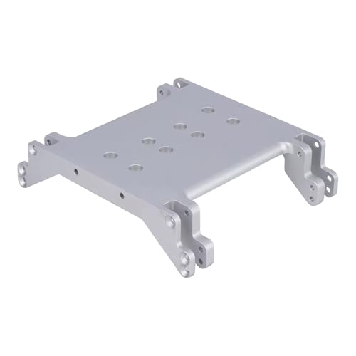 QOAKSDY RC Teile Kompatibel Mit Wraith RR10 Für Axial 90018 1/10 RC Auto Überrollkäfig-Übertragungsgetriebe Für Chassis-Unterfahrschutzplatte Mit Doppelten Befestigungslöchern(Silver) von QOAKSDY