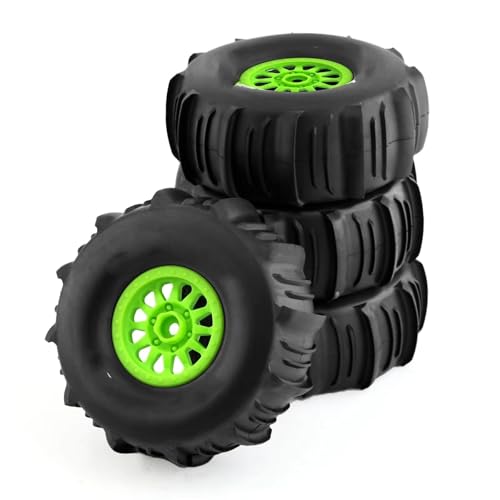 RC Auto Reifen Für ARRMA Für Mojave Für TRAXXAS 1/7 Off-Road Für Buggy Für Desert Short Course Truck 4 Stück 138 Mm Sandreifen 17 Radsechskant(Green) von QOAKSDY
