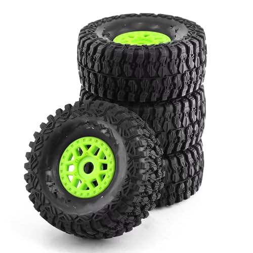 RC Auto Reifen Für ARRMA Für Mojave Für TRAXXAS 1/7 RC Auto Für Desert Short Course Truck Off-Road Für Buggy 135 Mm Reifen 17 Radsechskant(Green) von QOAKSDY