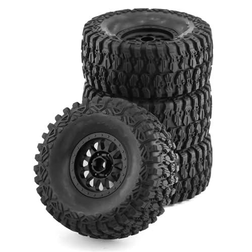 RC Auto Reifen Für ARRMA Für Mojave Für TRAXXAS 1/7 RC Auto Off-Road Für Buggy 4 Stück 135 Mm Für Desert Short Course Truck Reifen 17 Radsechskant(Black) von QOAKSDY
