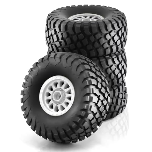 RC Auto Reifen Für ARRMA Für Mojave Für TRAXXAS Für UDR 1/7 RC Auto 138 Mm Off-Road Für Buggy Für Desert Short Course Truck Reifen 17 Radsechskant(White) von QOAKSDY