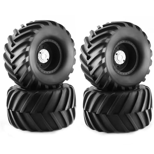 RC Auto Reifen Für Axial Für Kyosho Für Tamiya Für Hpi Für Trax 1:10 RC Für Monster Truck Ersatz Für Super Wheels Reifen 133 X 73 Mm LKW-Reifen(Black) von QOAKSDY