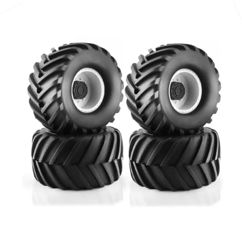RC Auto Reifen Für Axial Für Kyosho Für Tamiya Für Hpi Für Trax 1:10 RC Für Monster Truck Ersatz Für Super Wheels Reifen 133 X 73 Mm LKW-Reifen(White) von QOAKSDY