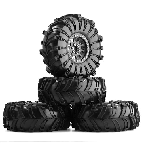 RC Auto Reifen Für Axial Für SCX10 Für Wraith Für Capra Für Traxxas 1/10 RC Crawler Auto 4PCS 140mm Metall 2, Beadlock Felge Reifen Set von QOAKSDY
