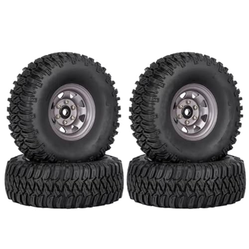 RC Auto Reifen Für Axial Für Yeti Jr D90 TF2 Für Tamiya CC01 LC70 Für MST 1/10 RC Crawler Car 4PCS 1,55 Metall Beadlock Felgen Reifen Set(Brown) von QOAKSDY