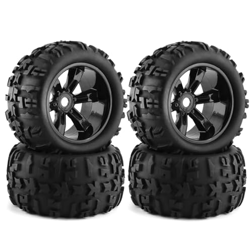 RC Auto Reifen Für Losi Für LMT Für Arrma Für Kraton Für Traxxas Für Maxx 1/8 Für Monster Truck Teile Für Buggy-Reifen 156 Mm Rad 17 Sechskant(Black) von QOAKSDY