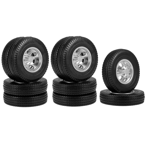 RC Auto Reifen Für Tamiya 1/14 RC Anhänger Traktor LKW Auto Upgrade Teile Rad Reifen Komplettset Metall Vorder- Und Hinterradnabe von QOAKSDY