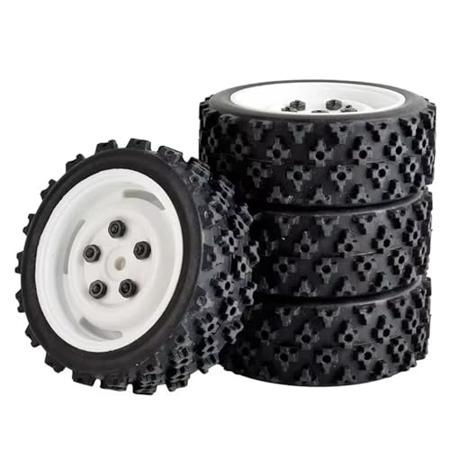 RC Auto Reifen Für Tamiya Für XV01 Für XV02 Für TA06 Für TT01 Für TT02 1/10 RC Für Rennwagenräder Für Rallye-Reifen Und On-Road-Reifen 12 Mm Sechskant(White,B) von QOAKSDY